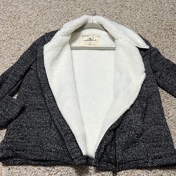 O’Neill Latte Faux Shearling Trim Moto Jacket - Picture 7 of 11